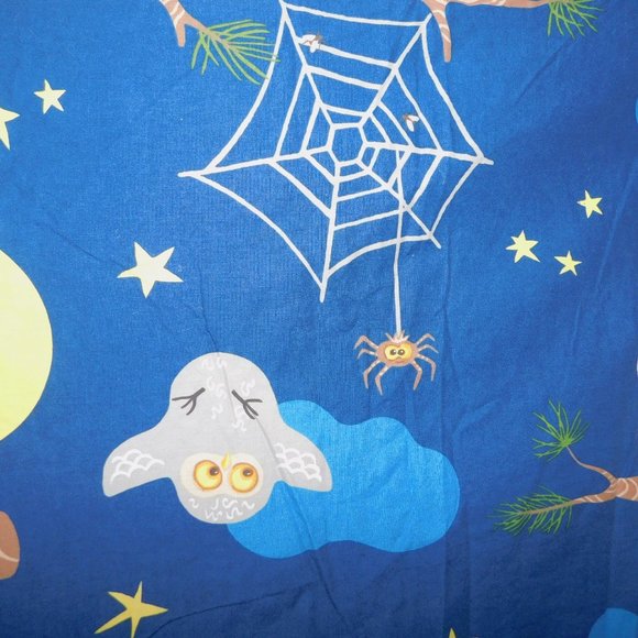IKEA Vandring Uggla Twin Duvet Cover & Pillowcase Blue Moon Owls Clouds Spider - Picture 10 of 10